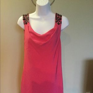 TIBI 4 Bubble & Tweet Jeweled Low Back Pink Dress